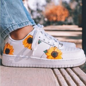 Sunflowers Floral Collection dripZ Creation AF1 Sneakers Youth 6 WMNS 7.5